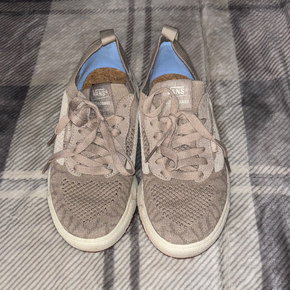 Vans Taupe Knit Lace-Up Sneakers